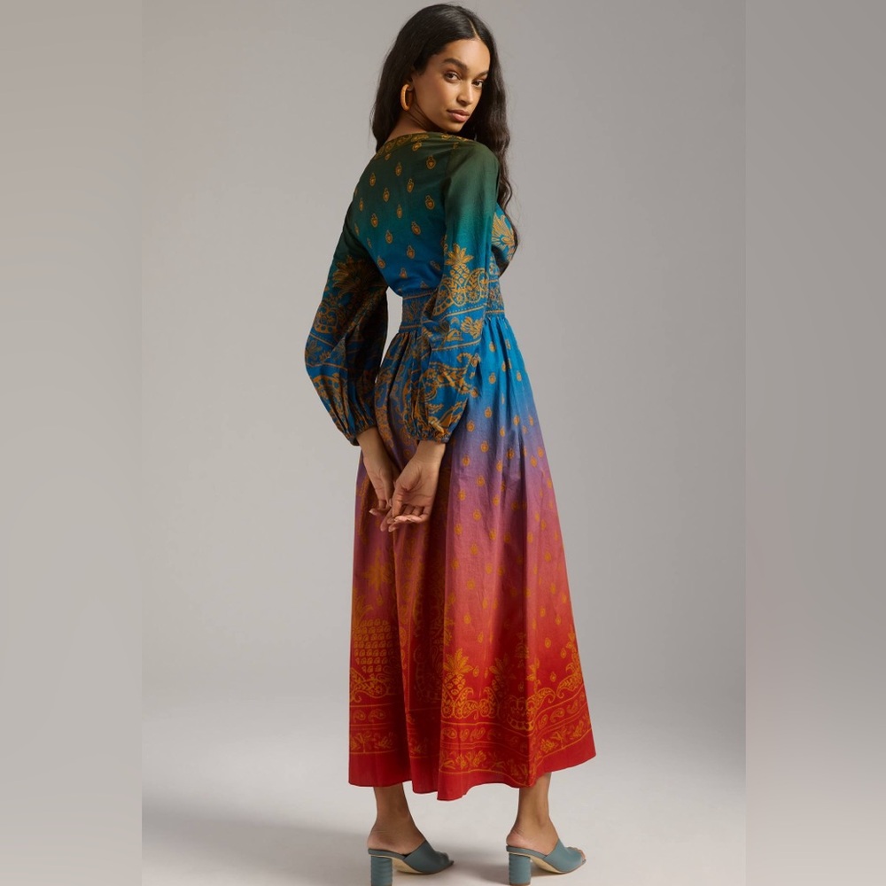 Farm Rio x Anthropologie Smocked-Waist Dress